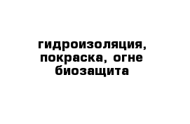 гидроизоляция, покраска, огне-биозащита